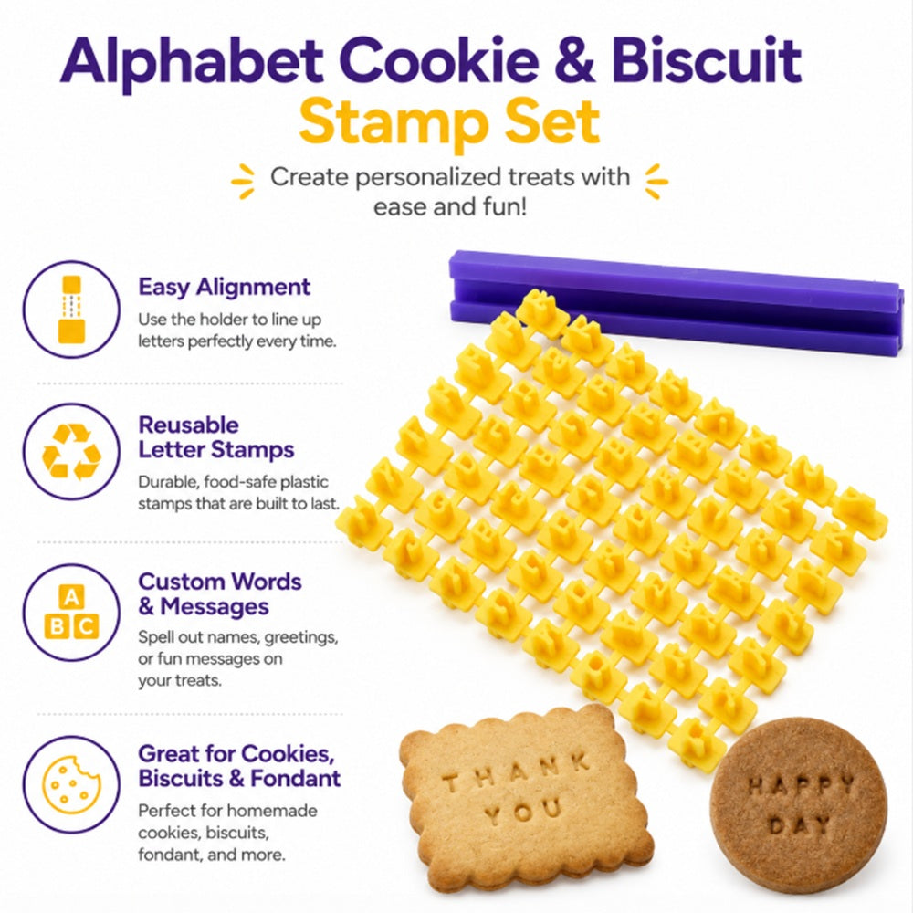 Alphabet & Number Cookie Stamp and Fondant Embosser Set | TIKA