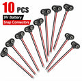 10-Pack 9V T-Type Battery Snap Connectors with Leads | TIKA