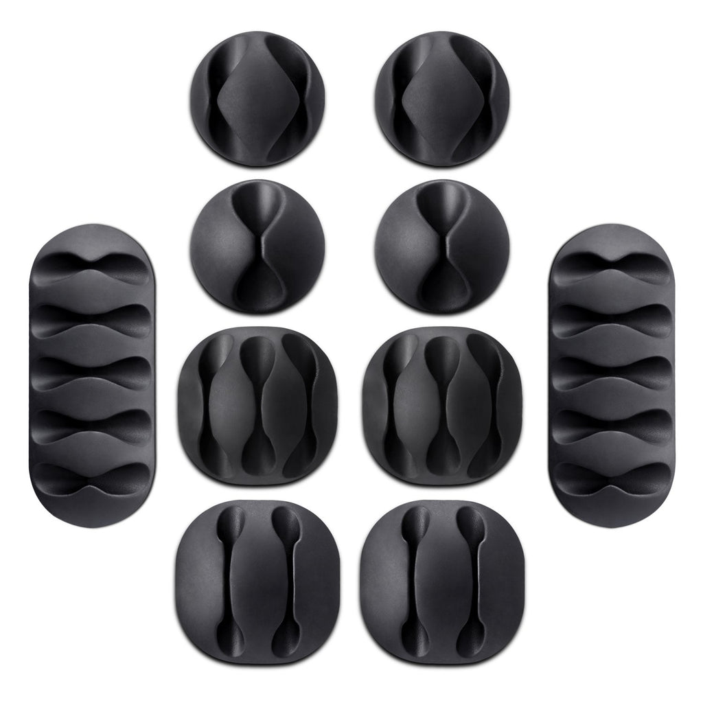 10-Pack Self-Adhesive Cable Clips for Desk & Charger Cords | TIKA