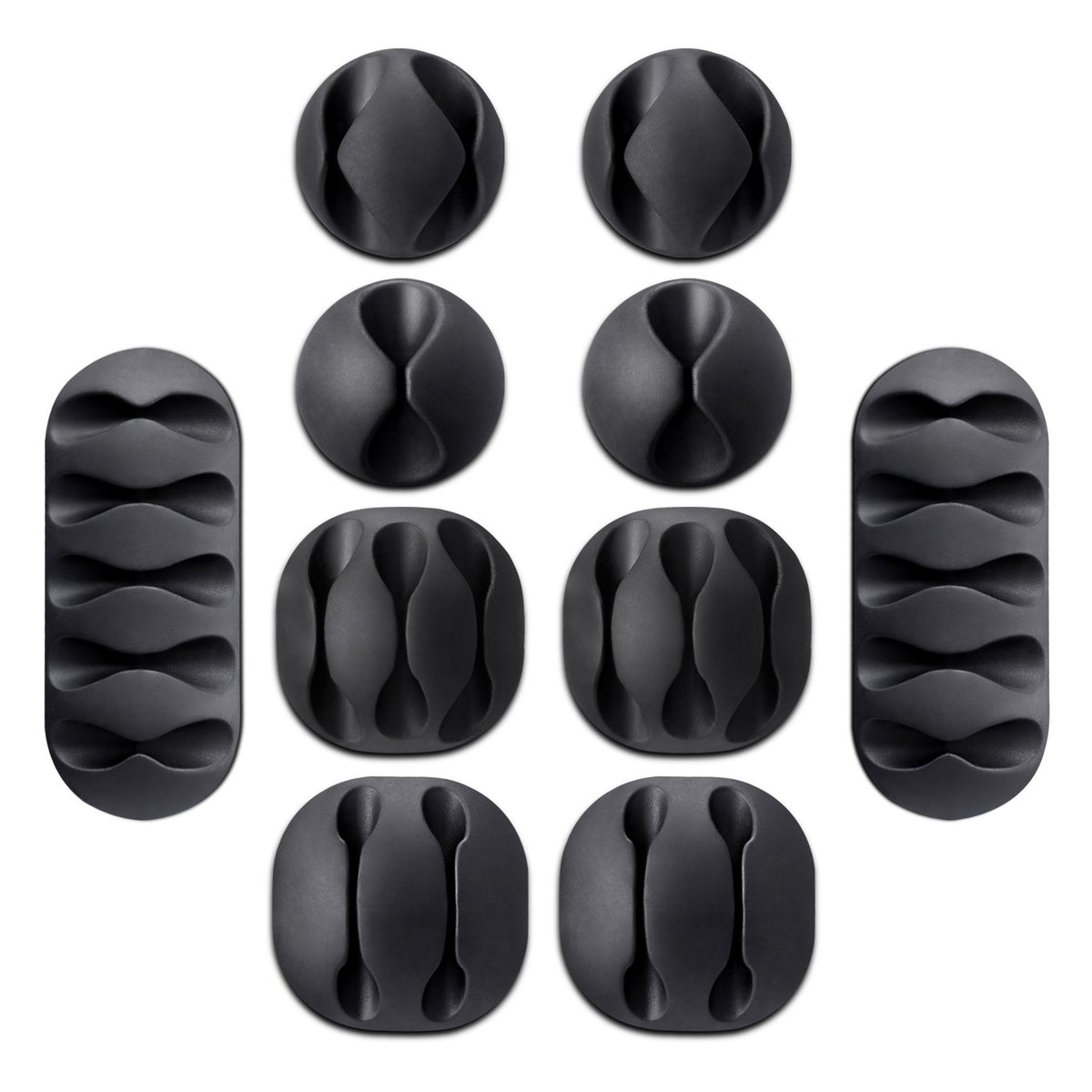 10-Pack Self-Adhesive Cable Clips for Desk & Charger Cords | TIKA