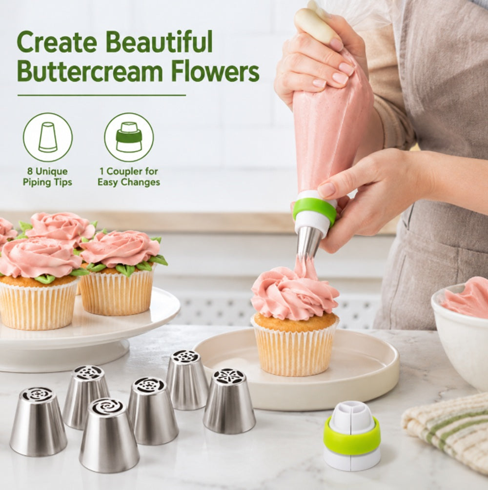 8-Pack Russian Flower Piping Tips for Cake Decorating | TIKA