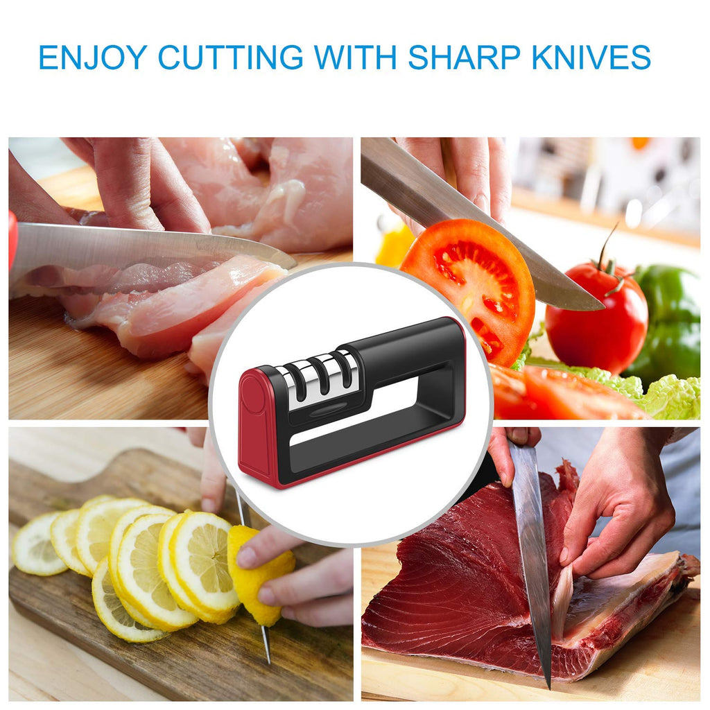 3-Stage Carbide, Ceramic & Stone Knife Sharpener | TIKA