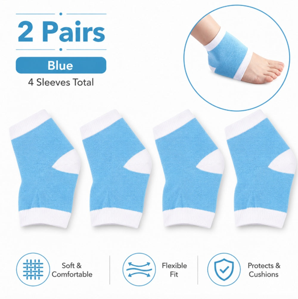 2-Pair Gel-Lined Open-Toe Heel Socks | TIKA