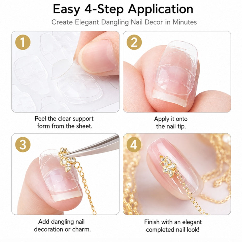 10 Sheets Clear Double-Sided Nail Adhesive Tabs | TIKA