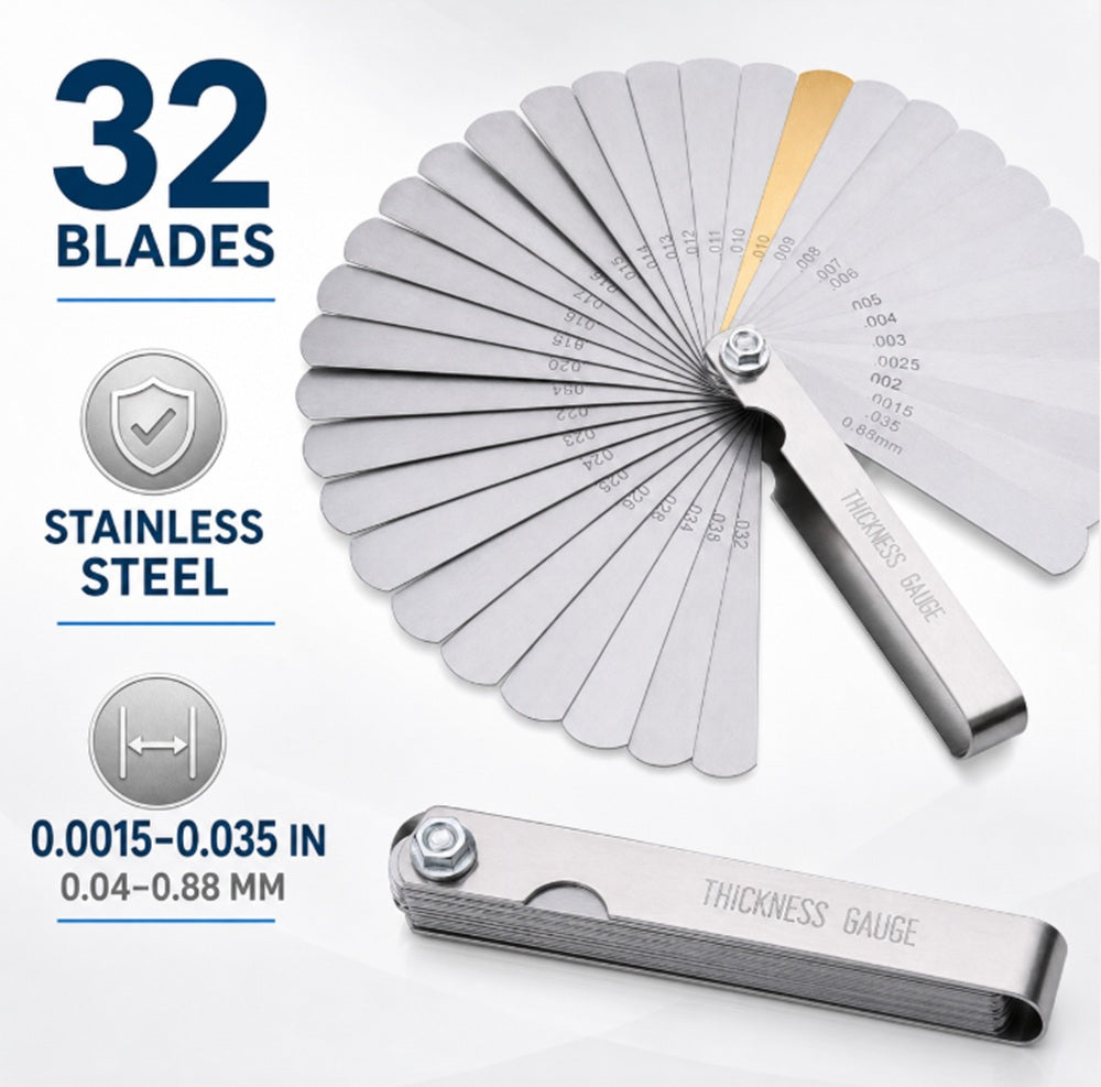 32-Blade Metric & SAE Feeler Gauge Set | TIKA