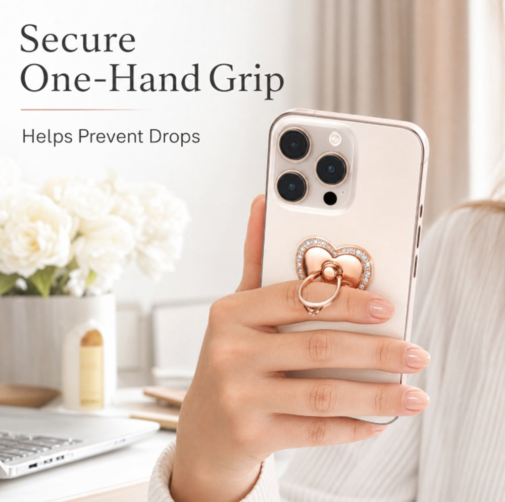 2-Pack 360° Rotating Heart Phone Ring Holders | TIKA