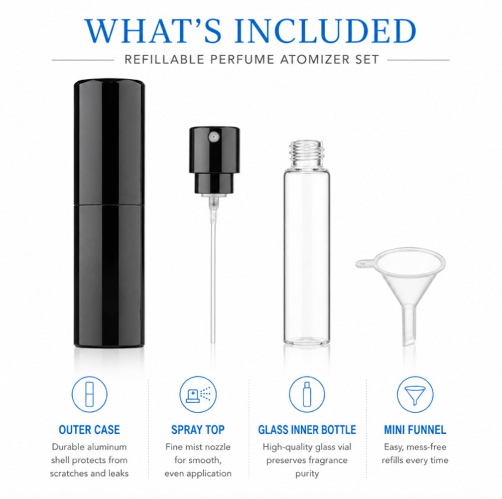 20ml Refillable Travel Perfume Atomizer with Funnel | TIKA