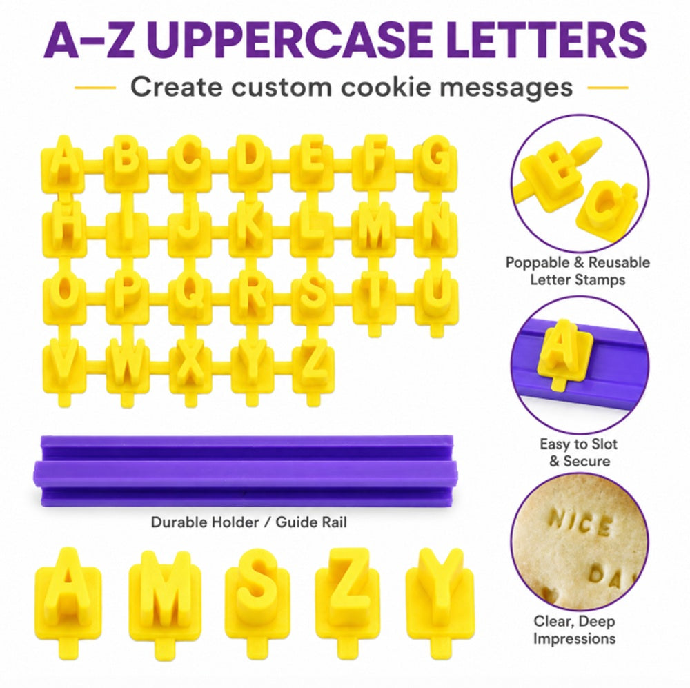 Alphabet & Number Cookie Stamp and Fondant Embosser Set | TIKA