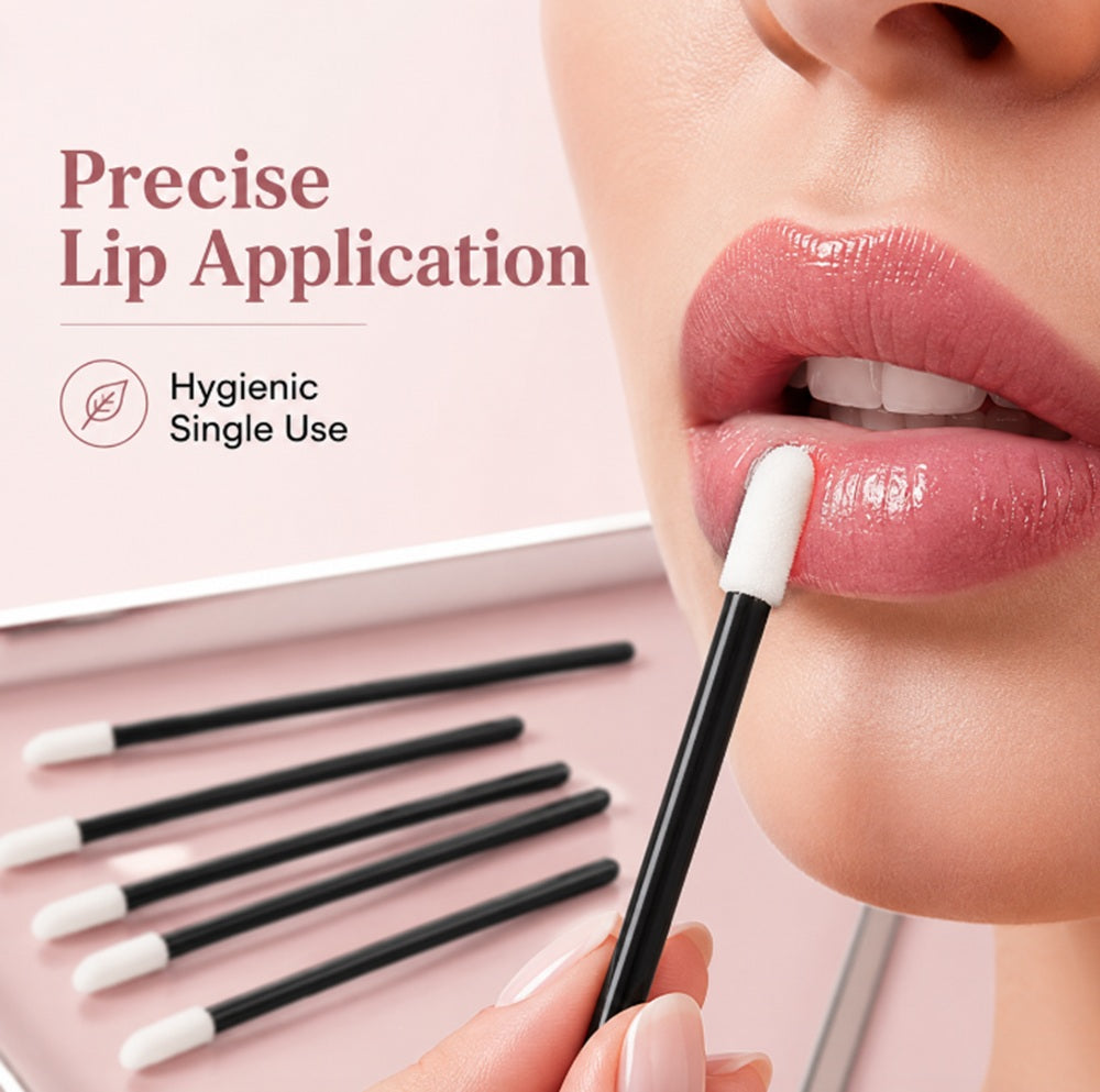 150-Piece Disposable Lip Brush Wands for Lipstick & Gloss | TIKA