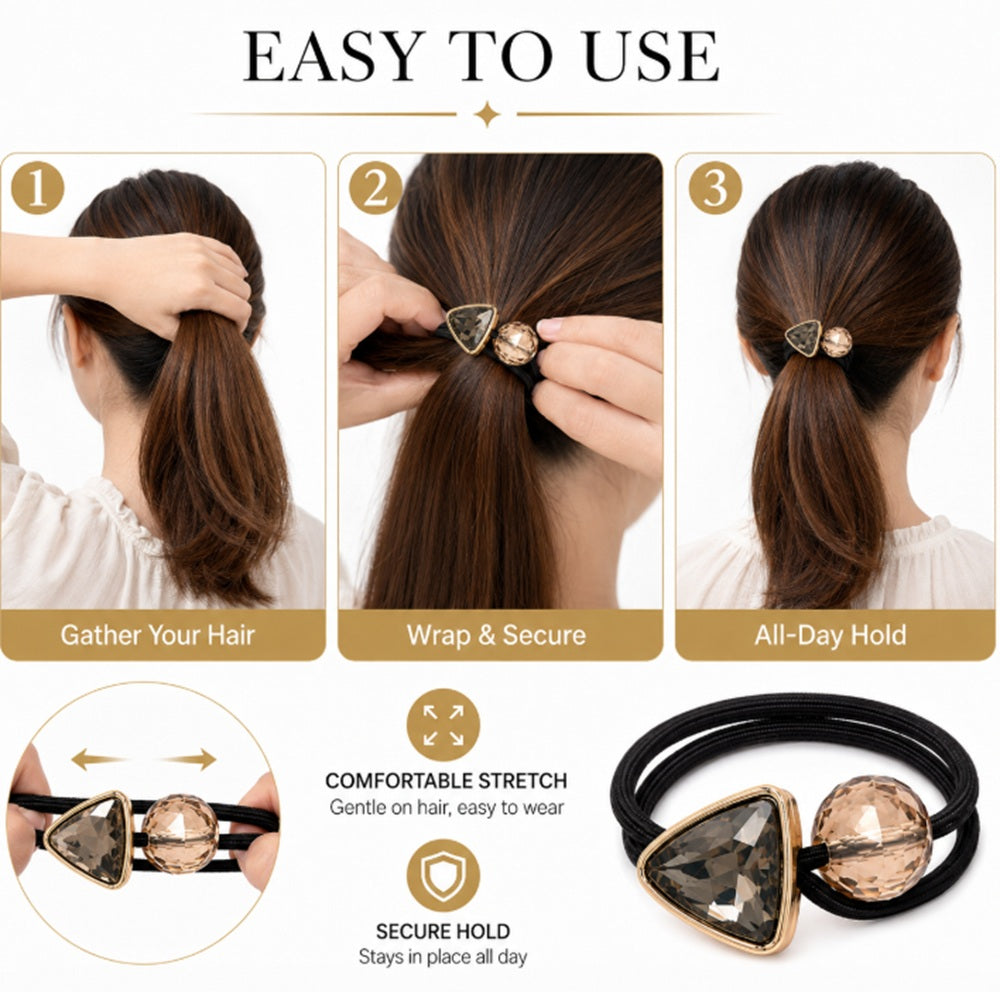 4-Pack Women's Fashion Hair Ties & Bracelet Bands | TIKA