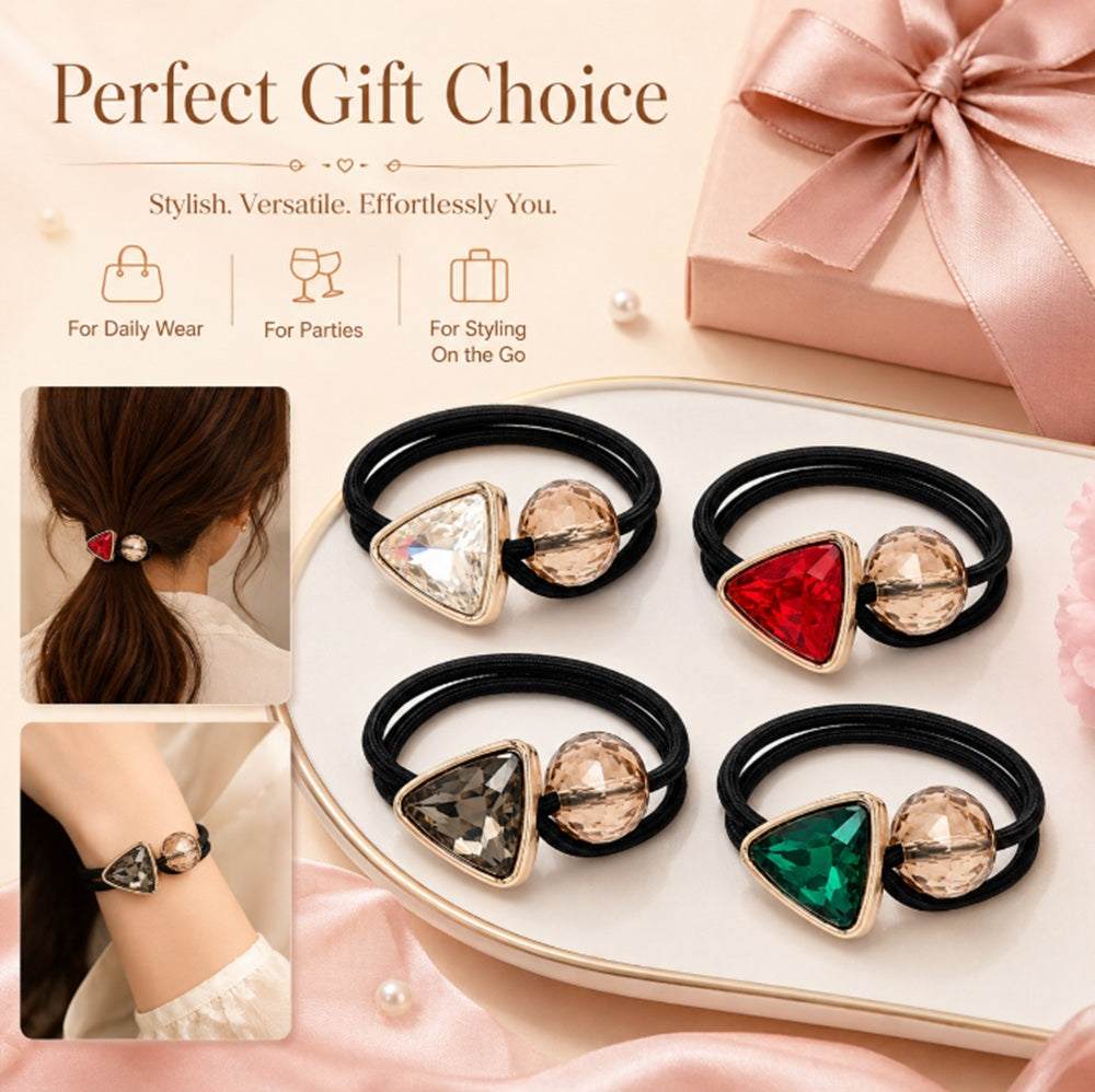 4-Pack Women's Fashion Hair Ties & Bracelet Bands | TIKA