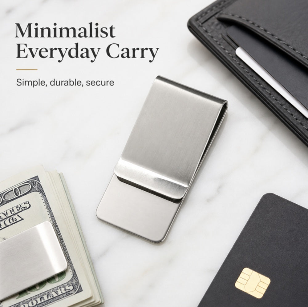 2-Pack Slim Stainless Steel Money Clips – Silver | TIKA
