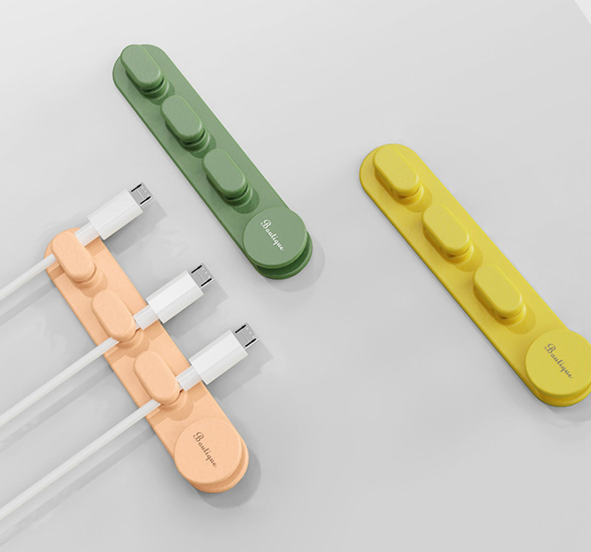 3-Pack Self-Adhesive Silicone Cable Organizer Clips | TIKA