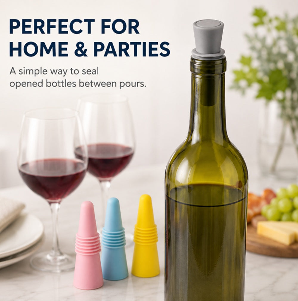 4-Pack Reusable Silicone Bottle Stoppers | TIKA