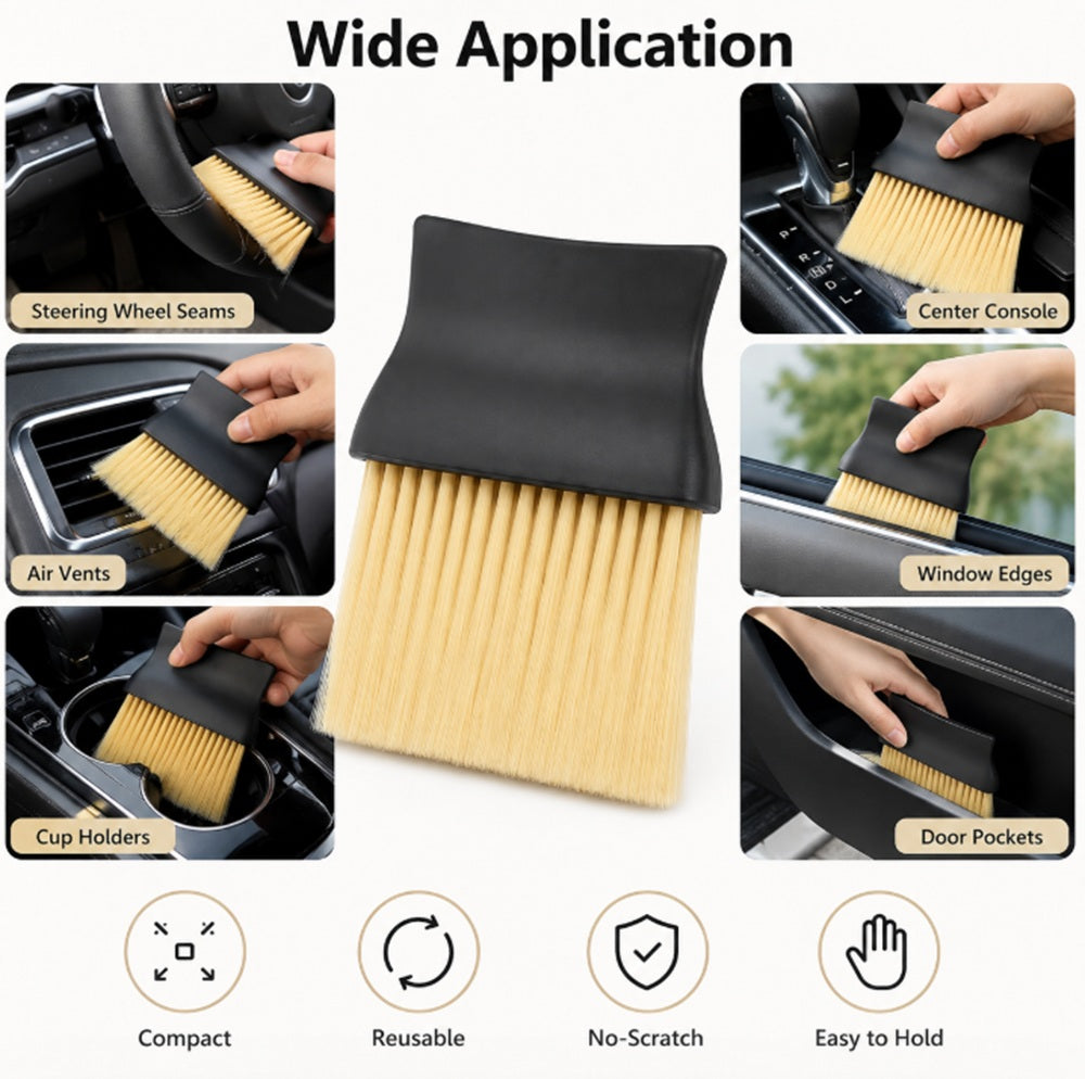 2-Pack Soft-Bristle Car Interior Dust Brushes | TIKA