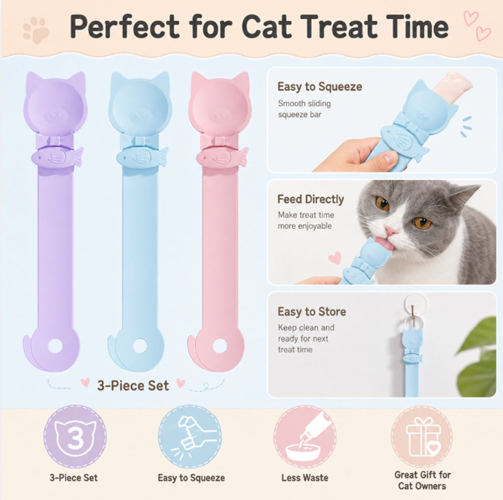 3-Pack Cat Treat Spoon Dispensers | TIKA