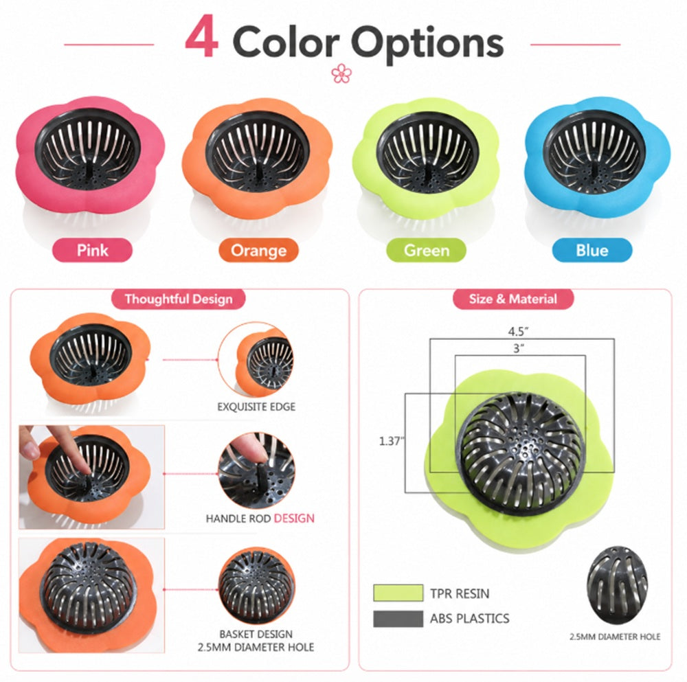 4-Pack Sink Strainer & Drain Stopper Set | TIKA
