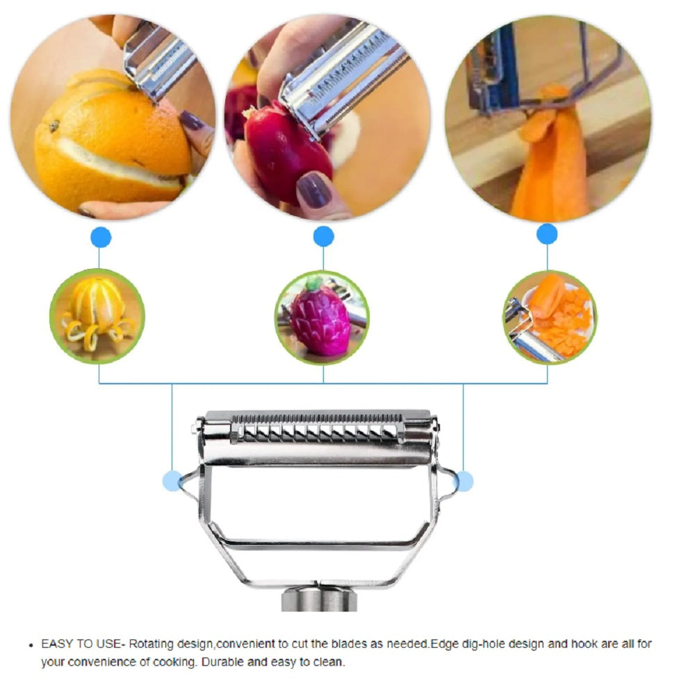 Stainless Steel Dual-Blade Peeler & Julienne Slicer – TIKA