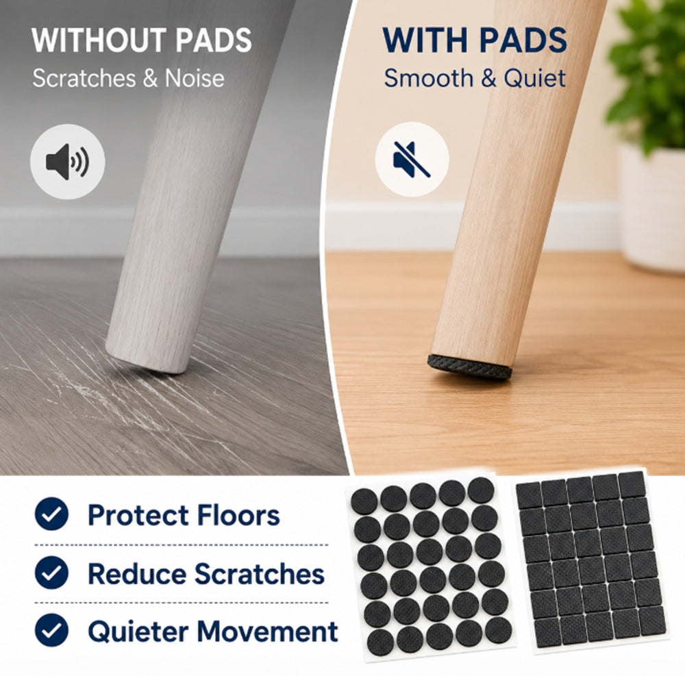 100-Pack Self-Adhesive Rubber Furniture Feet Pads | TIKA