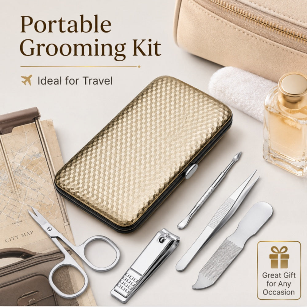19-Piece Stainless Steel Nail Grooming Kit with Case | TIKA