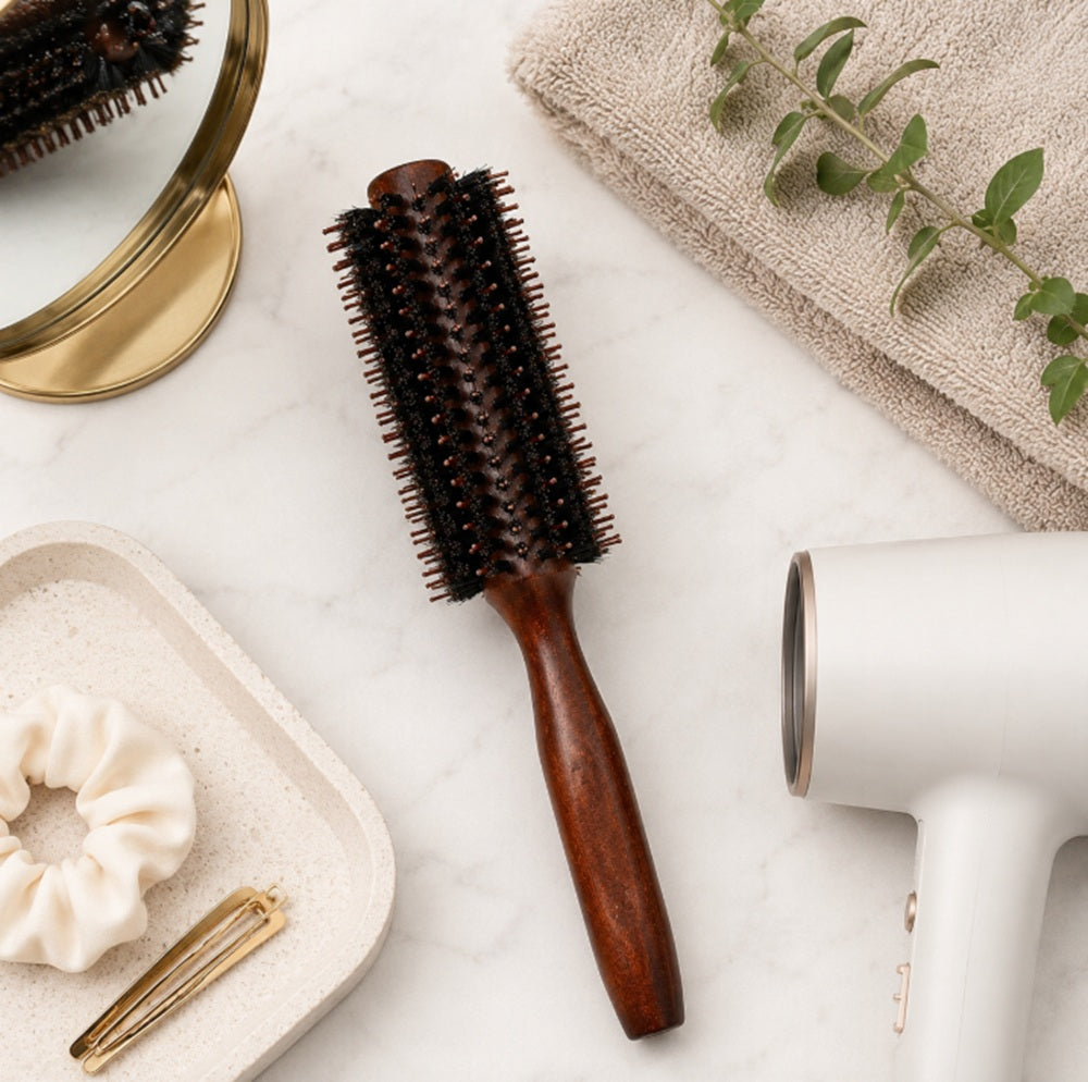 2.2in Round Hair Brush with Wooden Handle | TIKA