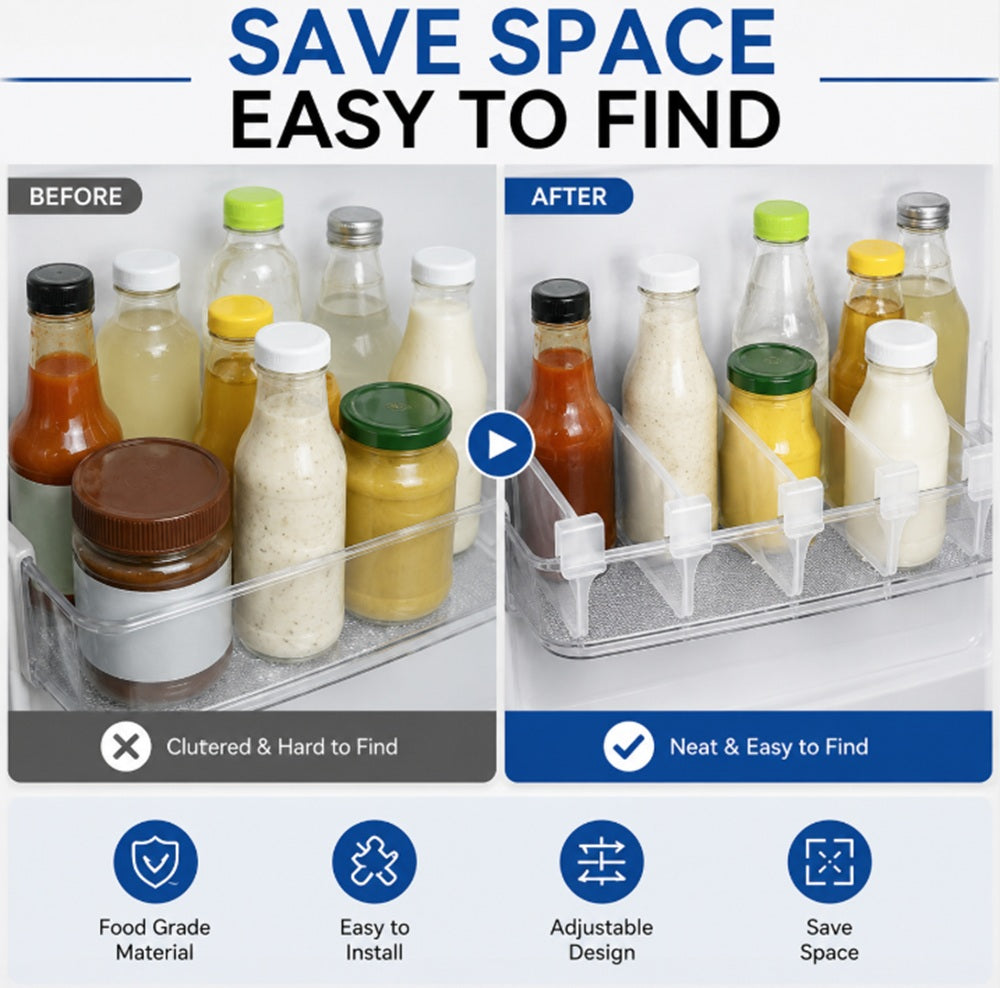 8-Piece Refrigerator Shelf Divider Organizer Set | TIKA