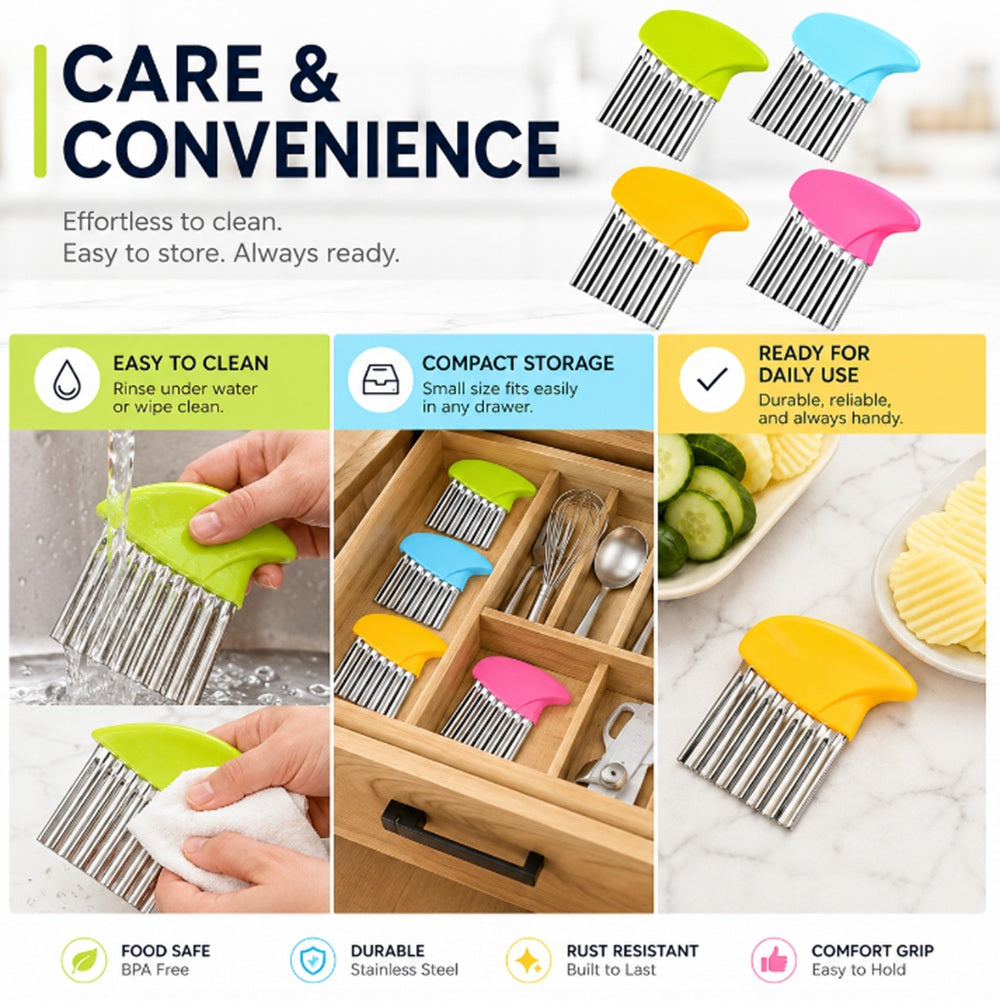 4-Pack Stainless Steel Crinkle Cutter Set | TIKA