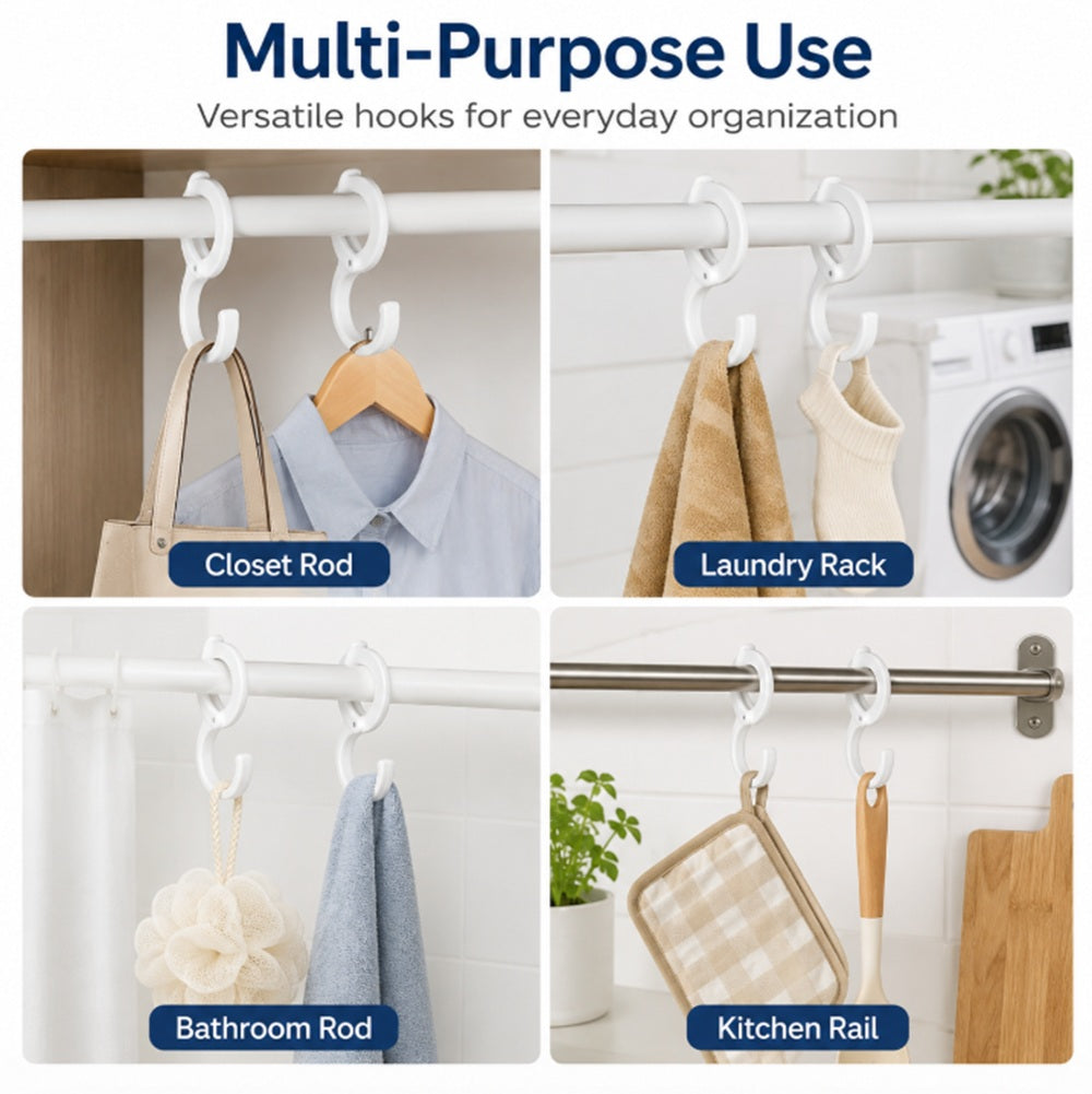 10-Pack Table Edge Clip Hooks for Desks & Shelves | TIKA