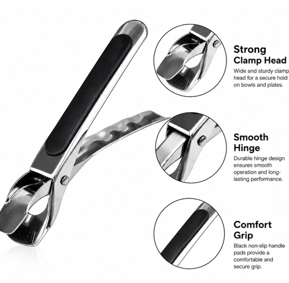 Stainless Steel Hot Plate & Bowl Gripper Tongs | TIKA