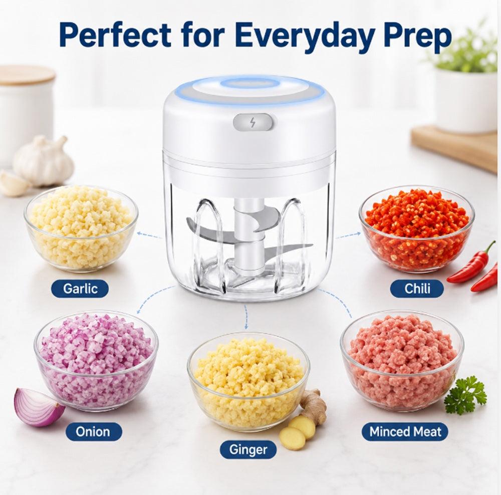 USB Rechargeable Mini Electric Garlic & Vegetable Chopper | TIKA