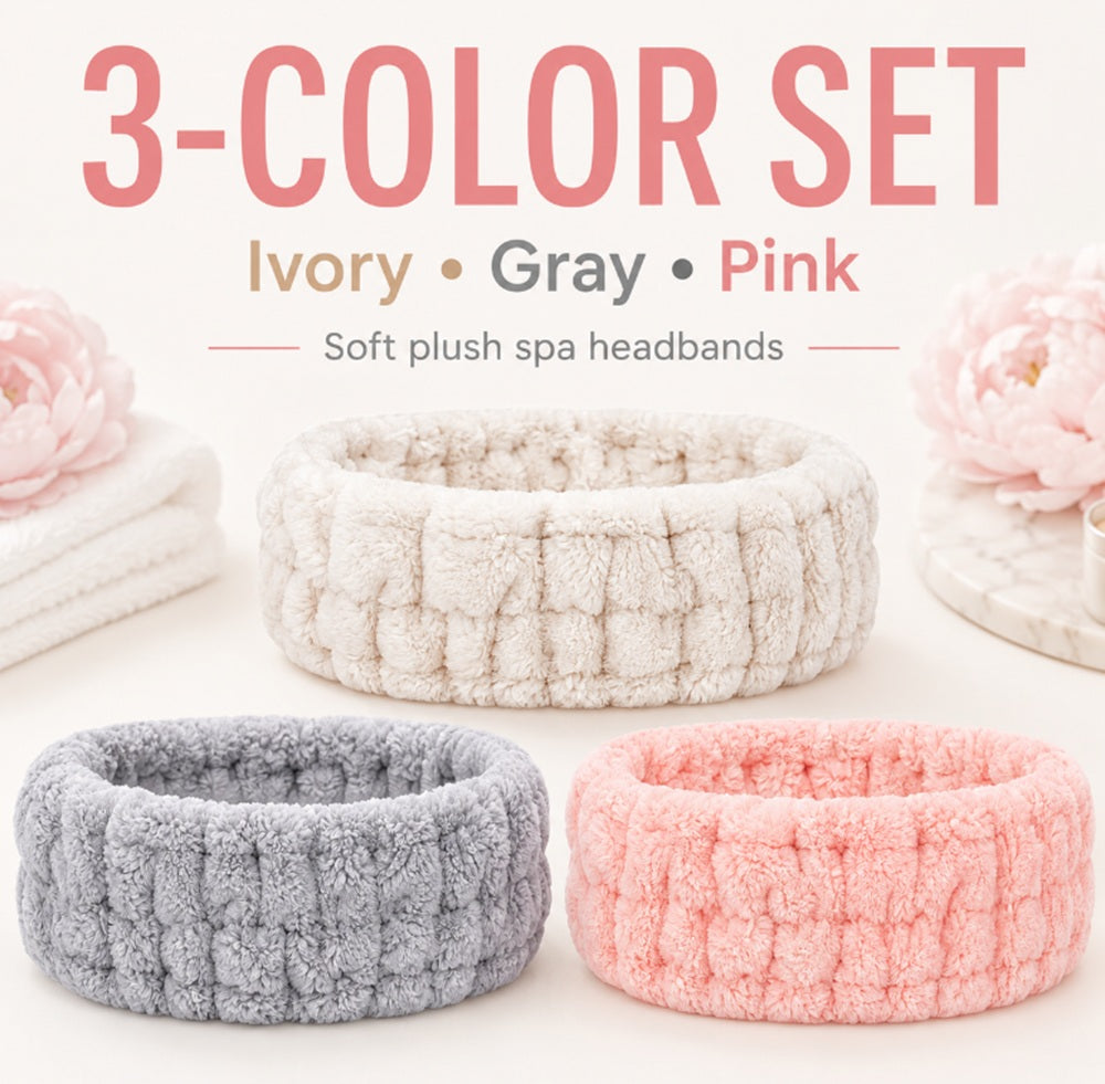 3-Pack Microfiber Spa Headbands for Women | TIKA