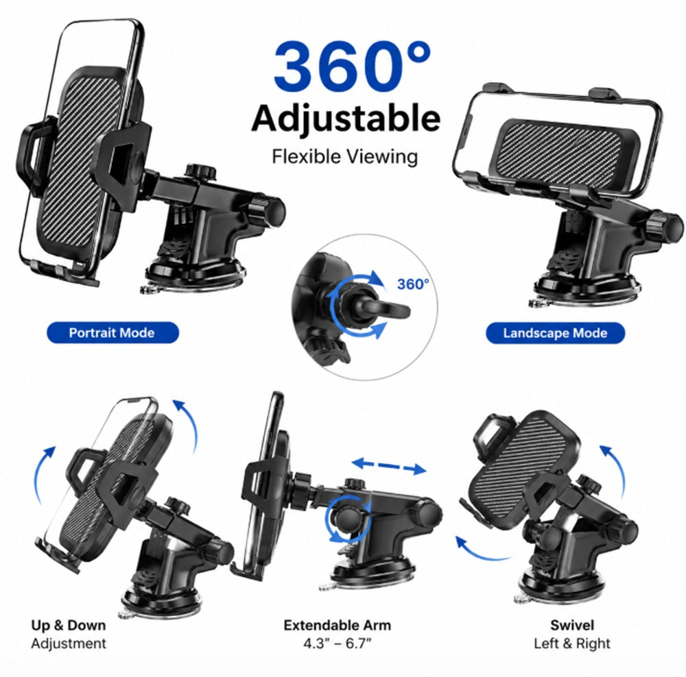 3-in-1 Adjustable Car Phone Mount | TIKA
