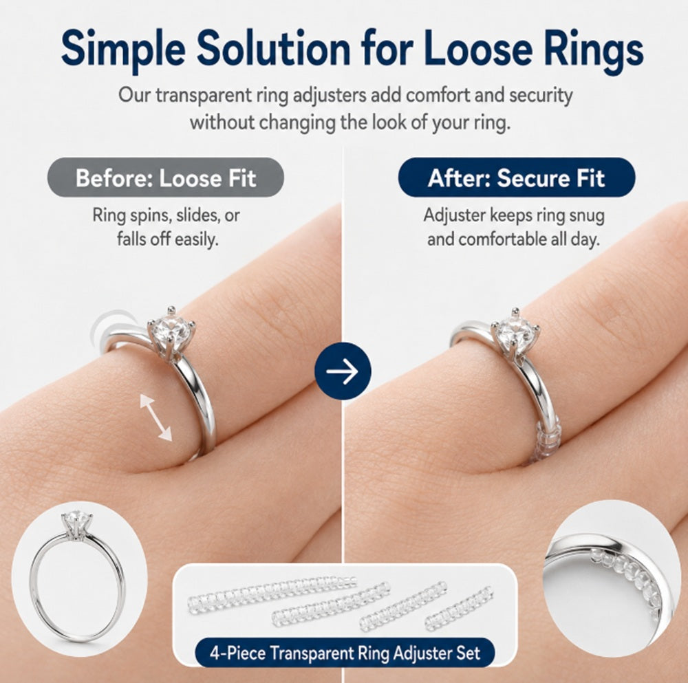 4-Piece Clear Ring Size Adjusters | TIKA