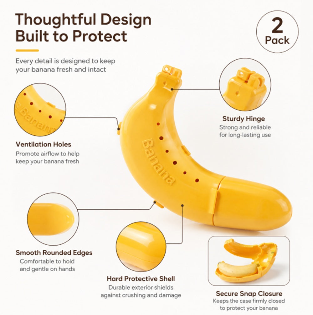 2-Pack BPA-Free Banana Keeper Travel Cases | TIKA