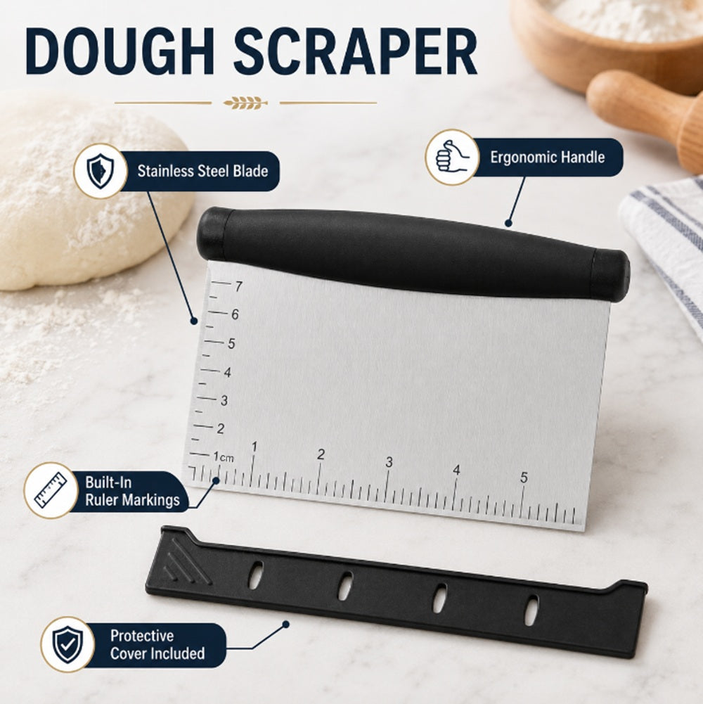 Stainless Steel Bench Scraper & Dough Cutter with Scale – TIKA