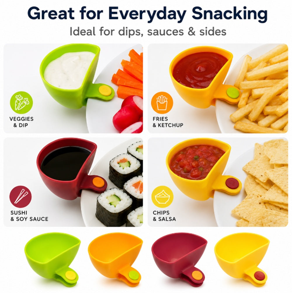 4-Pack Clip-On Dip Bowls for Plates | TIKA