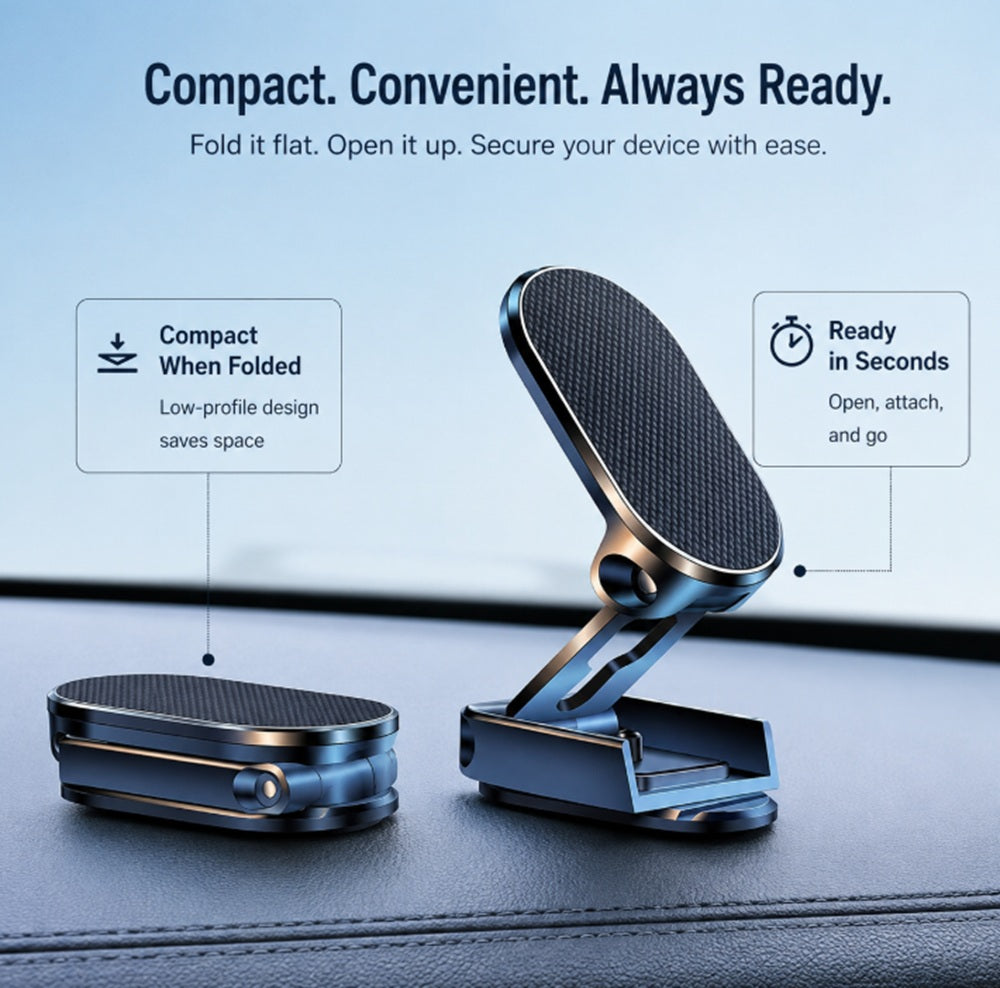 360° Rotating Foldable Magnetic Car Phone Mount | TIKA