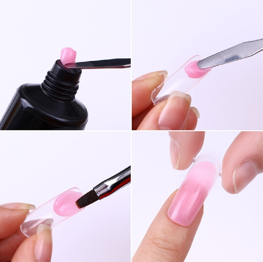 100-Pack Clear Dual Form Nail Molds | TIKA