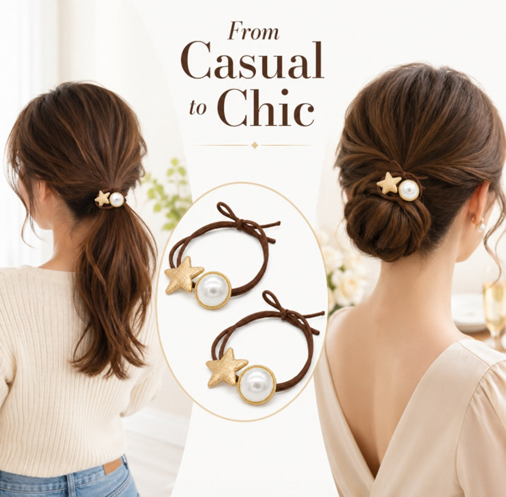 2-Pack No-Crease Elastic Hair Ties for Women & Girls | TIKA
