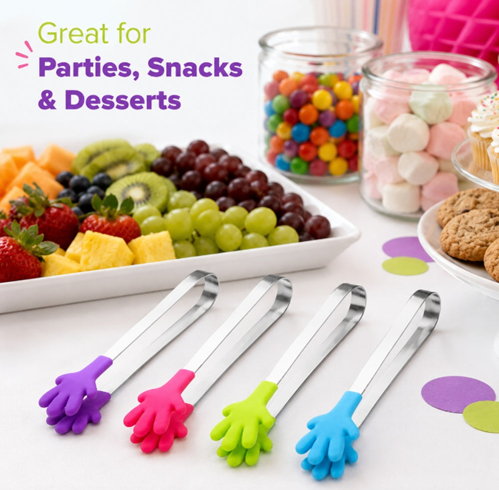4-Pack 5-Inch Silicone Mini Serving Tongs | TIKA