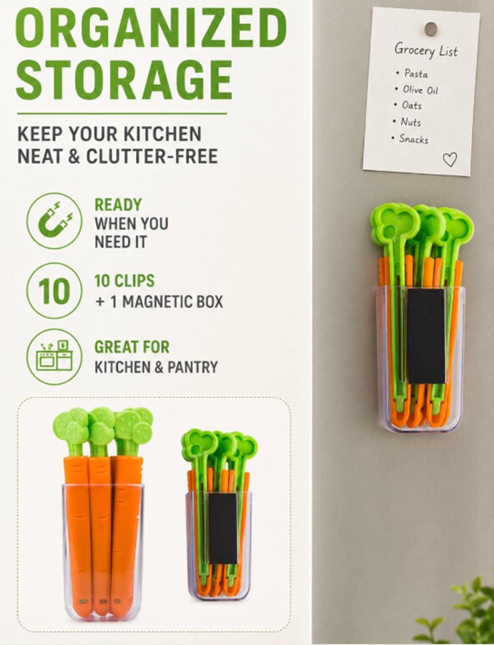 10-Pack Magnetic Food Bag Clips | TIKA