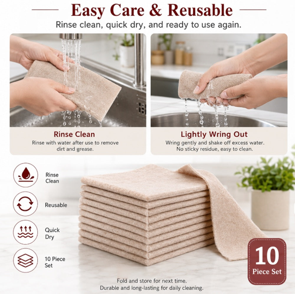 10-Pack Natural Luffa Dishcloths | TIKA