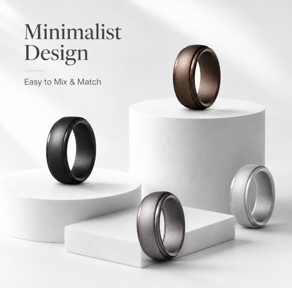 4-Pack Silicone Wedding Rings for Men & Women | TIKA