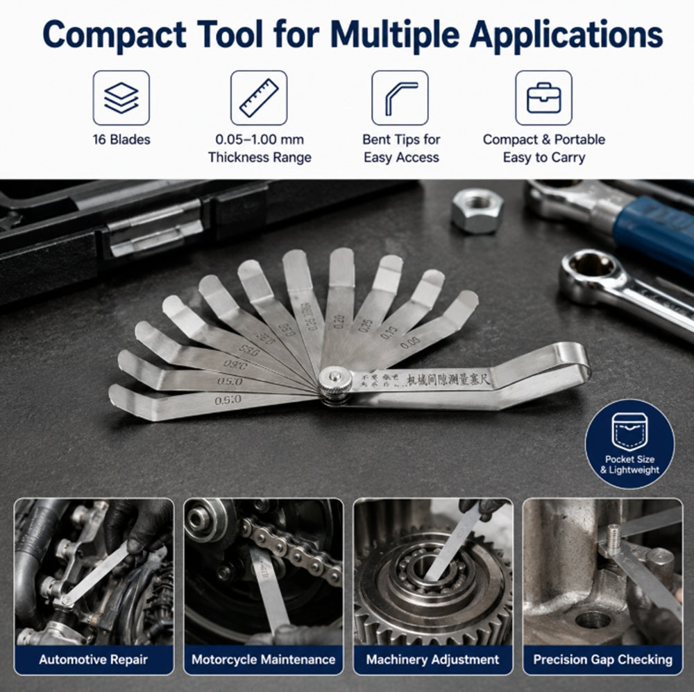 16-Blade Feeler Gauge for Gap & Clearance Measuring | TIKA