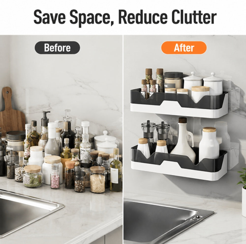 Wall-Mounted Shower Caddy & Bathroom Shelf | TIKA
