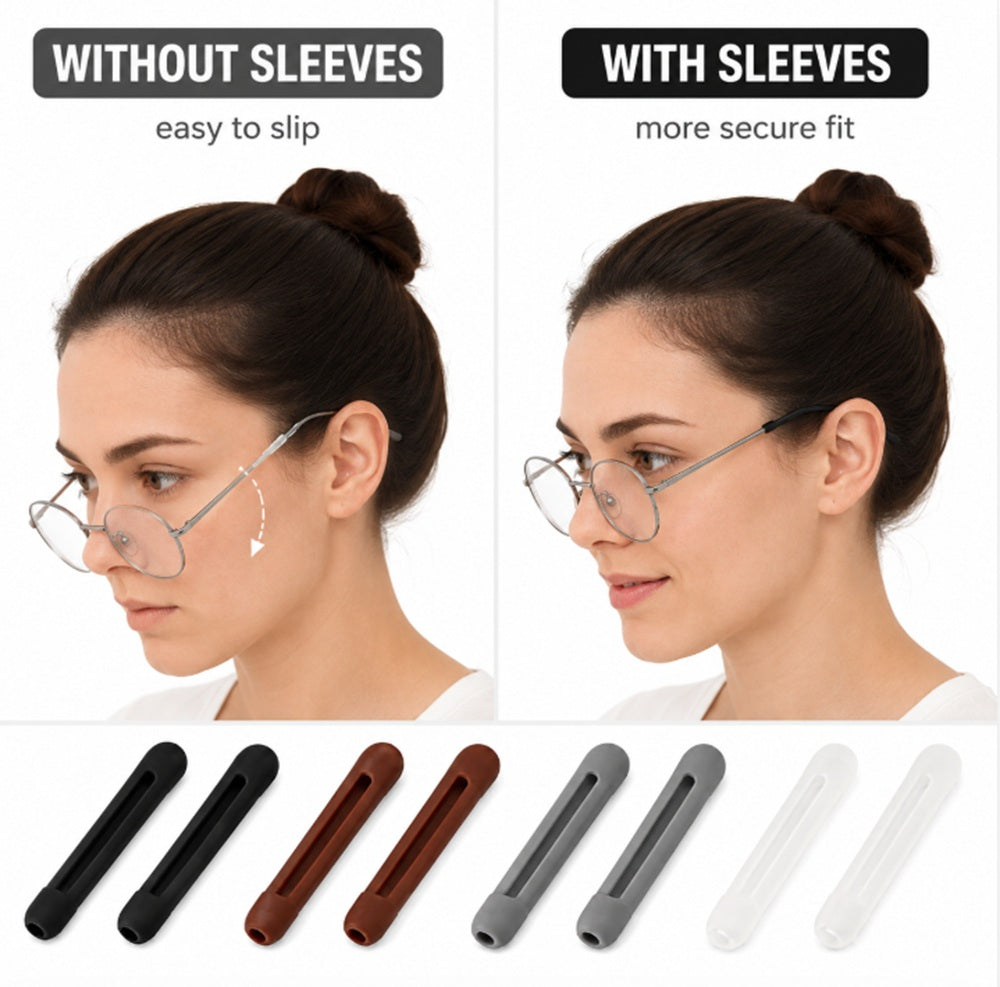 4-Pair Silicone Anti-Slip Eyeglass Ear Hooks | TIKA