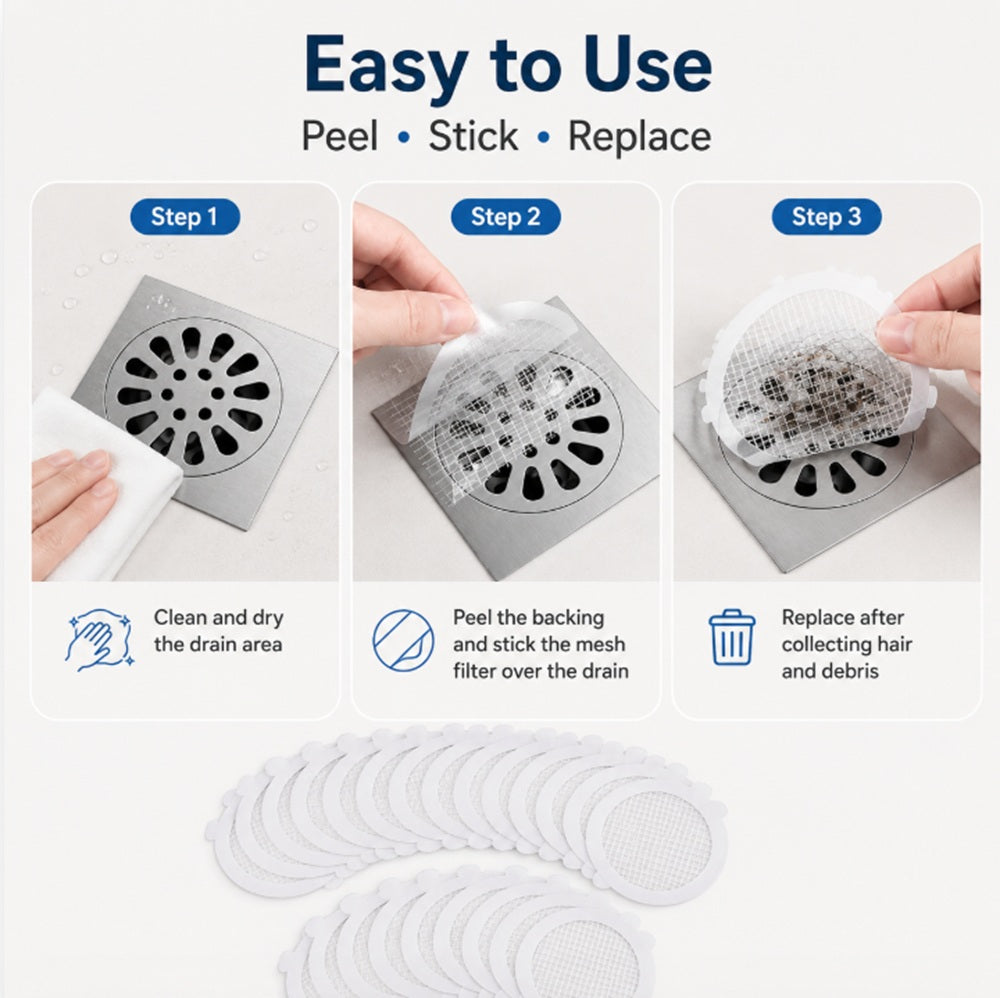 25-Piece Disposable Drain Hair Catcher Covers | TIKA