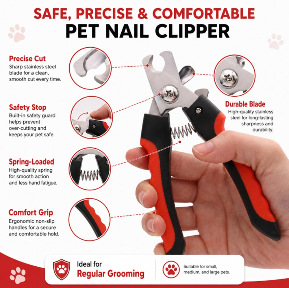 Dog & Cat Nail Clipper with Safety Guard | TIKA