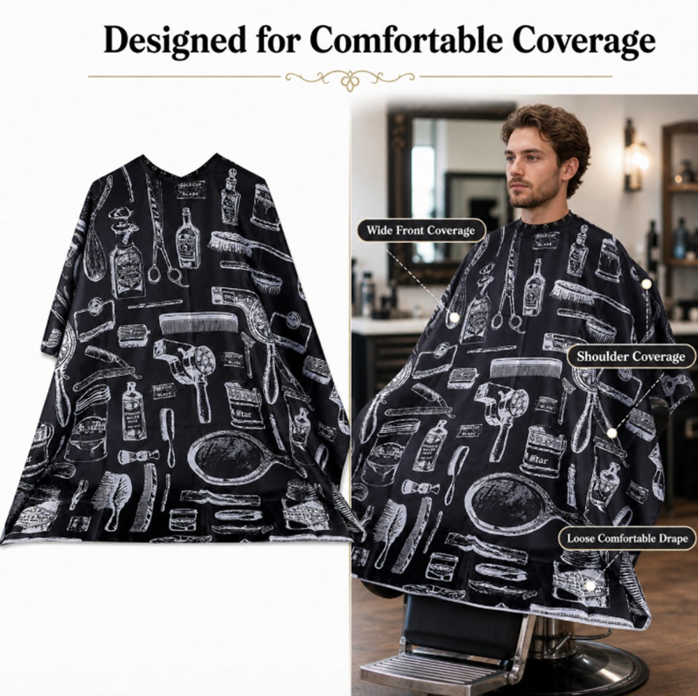 Waterproof Barber Cape with Adjustable Snap Closure | TIKA