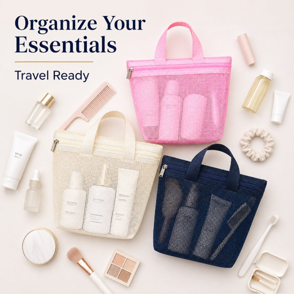 3-Pack Hanging Mesh Shower Caddy Bags | TIKA